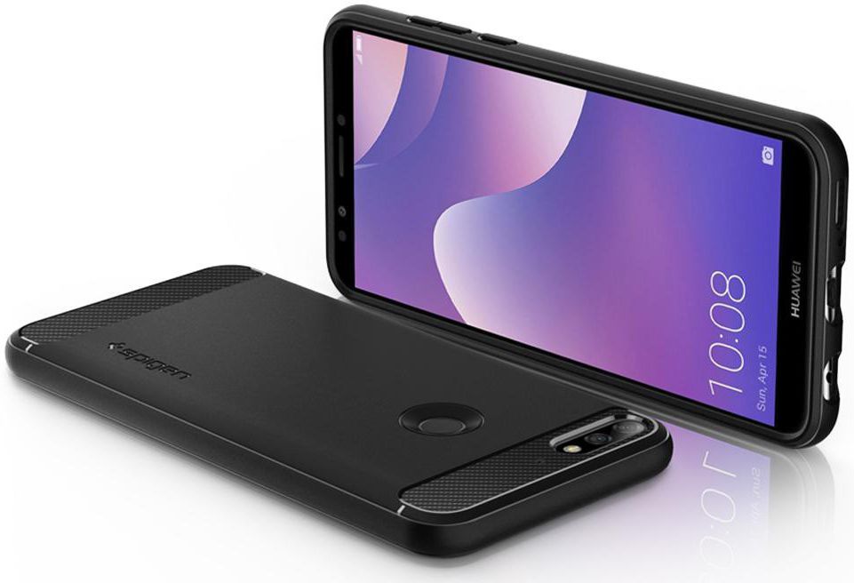 Spigen Rugged Armor Hoesje Huawei Y7 (2018) Black afbeelding 4