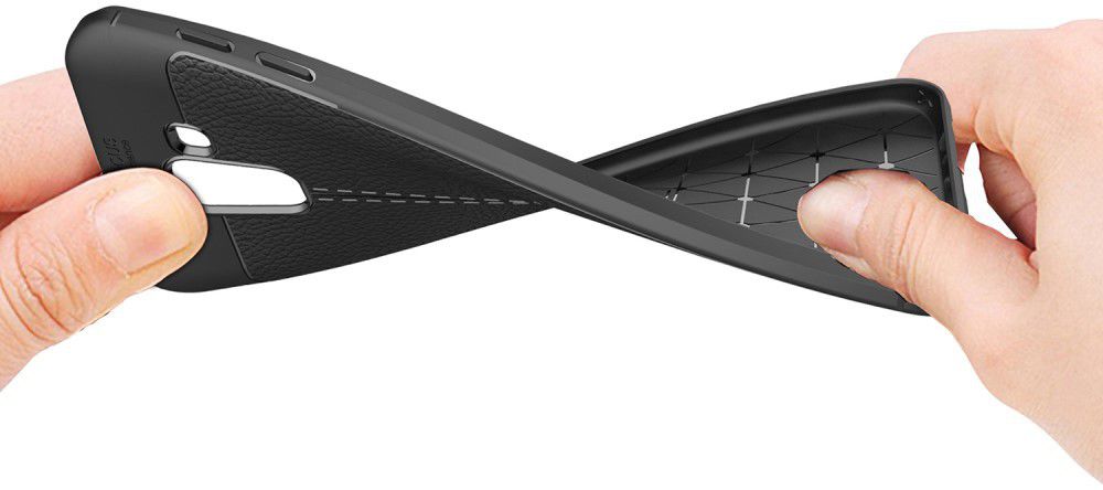 Samsung Galaxy J6 (2018) Kunstleren Coating TPU Hoesje Black afbeelding 10