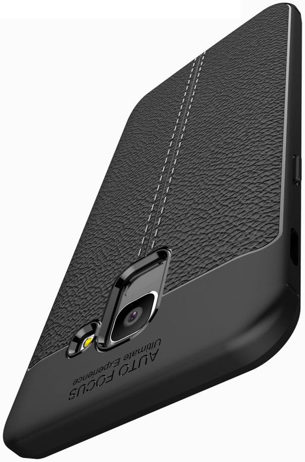 Samsung Galaxy J6 (2018) Kunstleren Coating TPU Hoesje Black afbeelding 11