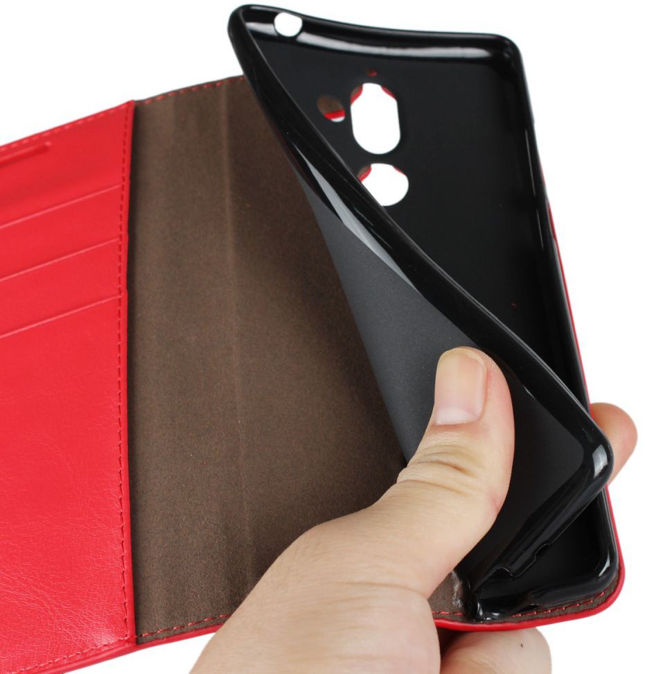 Nokia 7 Plus Echt Leren Book Case Hoesje Rood afbeelding 8