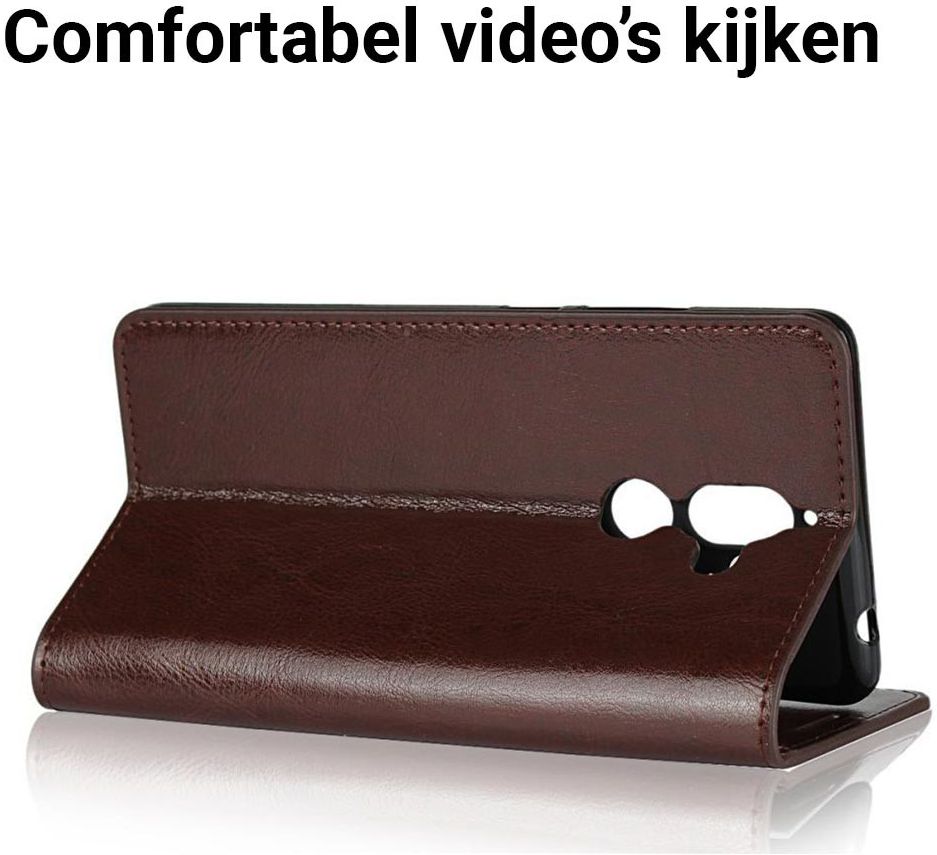 Nokia 7 Plus Echt Leren Book Case Hoesje Bruin afbeelding 4