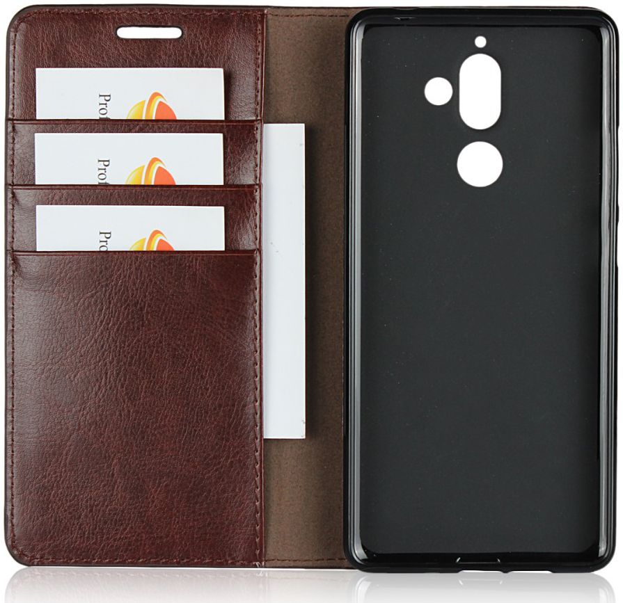 Nokia 7 Plus Echt Leren Book Case Hoesje Bruin afbeelding 7
