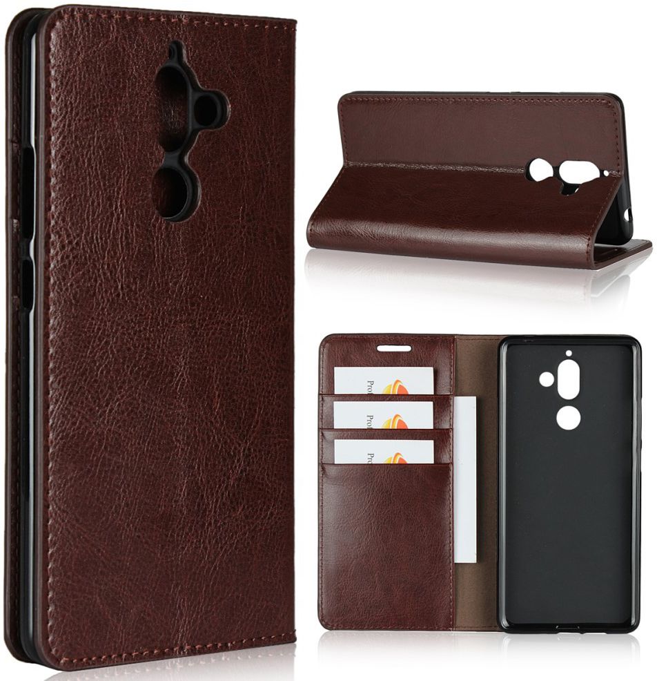 Nokia 7 Plus Echt Leren Book Case Hoesje Bruin afbeelding 10
