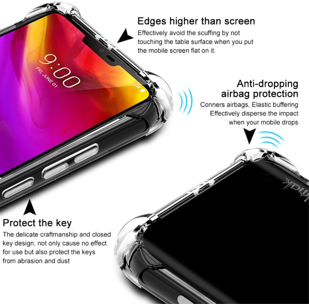 IMAK LG G7 ThinQ Hoesje Flexibel TPU met Screenprotector Transparant afbeelding 4
