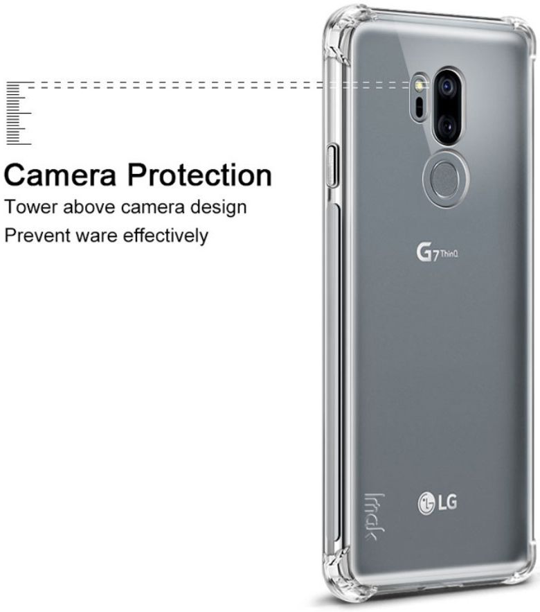 IMAK LG G7 ThinQ Hoesje Flexibel TPU met Screenprotector Transparant afbeelding 6