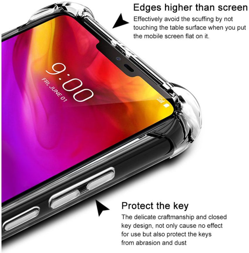 IMAK LG G7 ThinQ Hoesje Flexibel TPU met Screenprotector Transparant afbeelding 5
