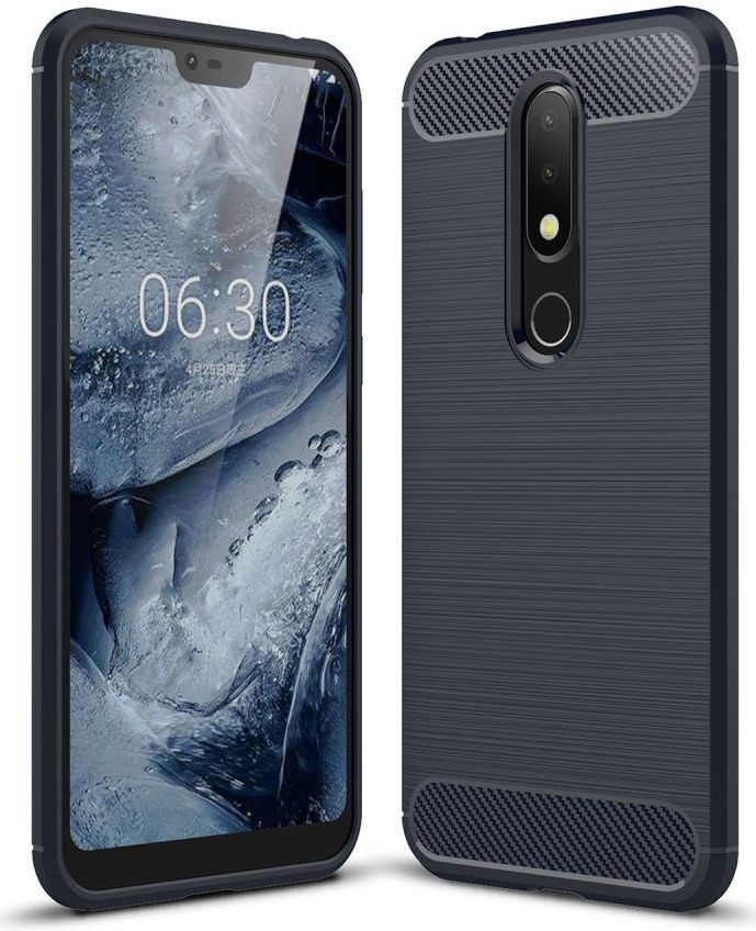 Nokia 6.1 Plus Geborsteld TPU Hoesje Blauw afbeelding 1