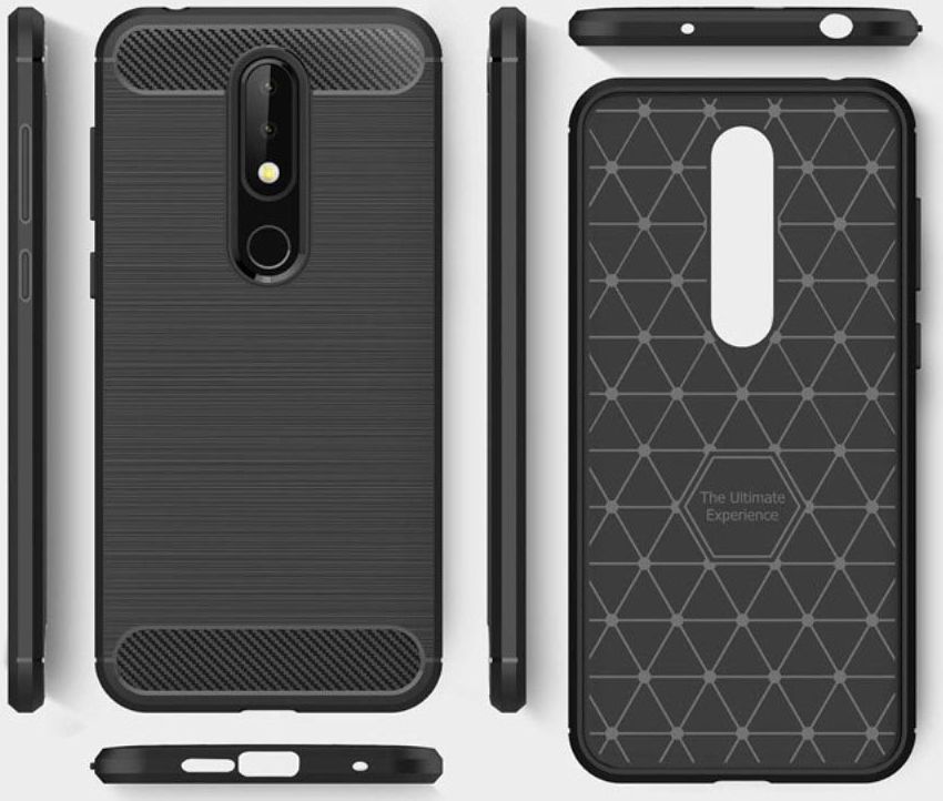 Nokia 6.1 Plus Geborsteld TPU Hoesje Blauw afbeelding 5
