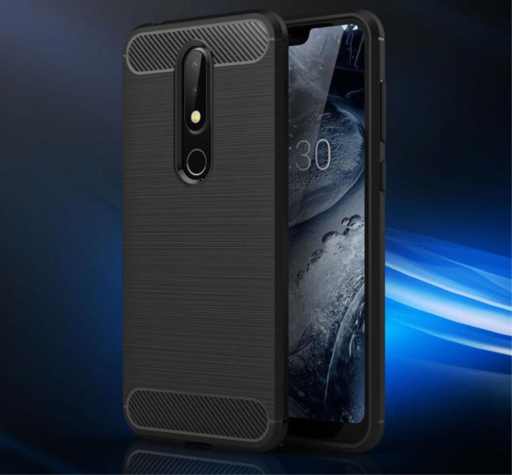 Nokia 6.1 Plus Geborsteld TPU Hoesje Blauw afbeelding 7