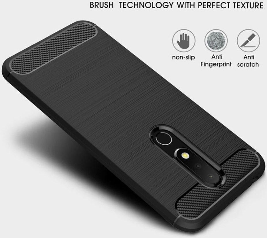 Nokia 6.1 Plus Geborsteld TPU Hoesje Blauw afbeelding 8
