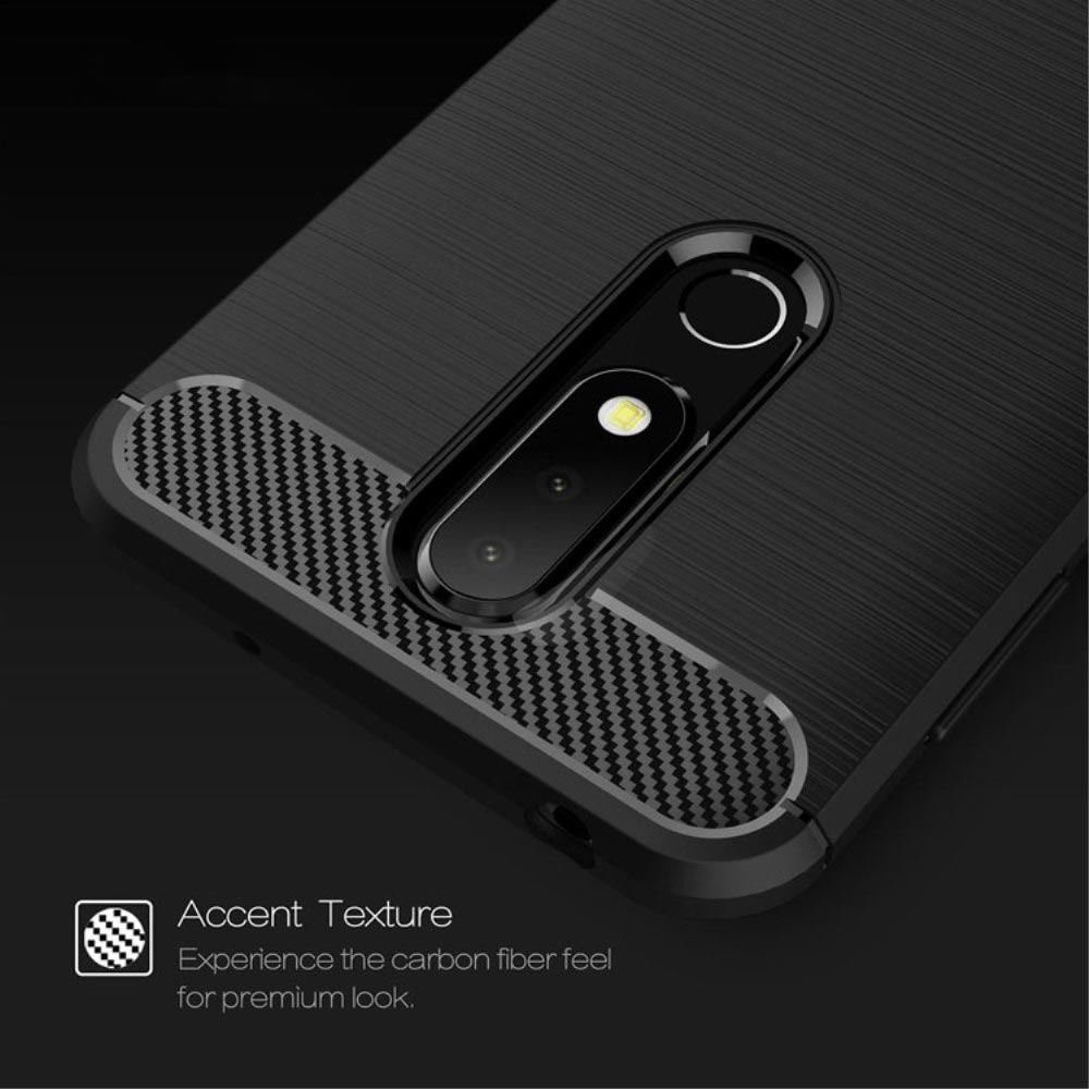 Nokia 6.1 Plus Geborsteld TPU Hoesje Blauw afbeelding 9