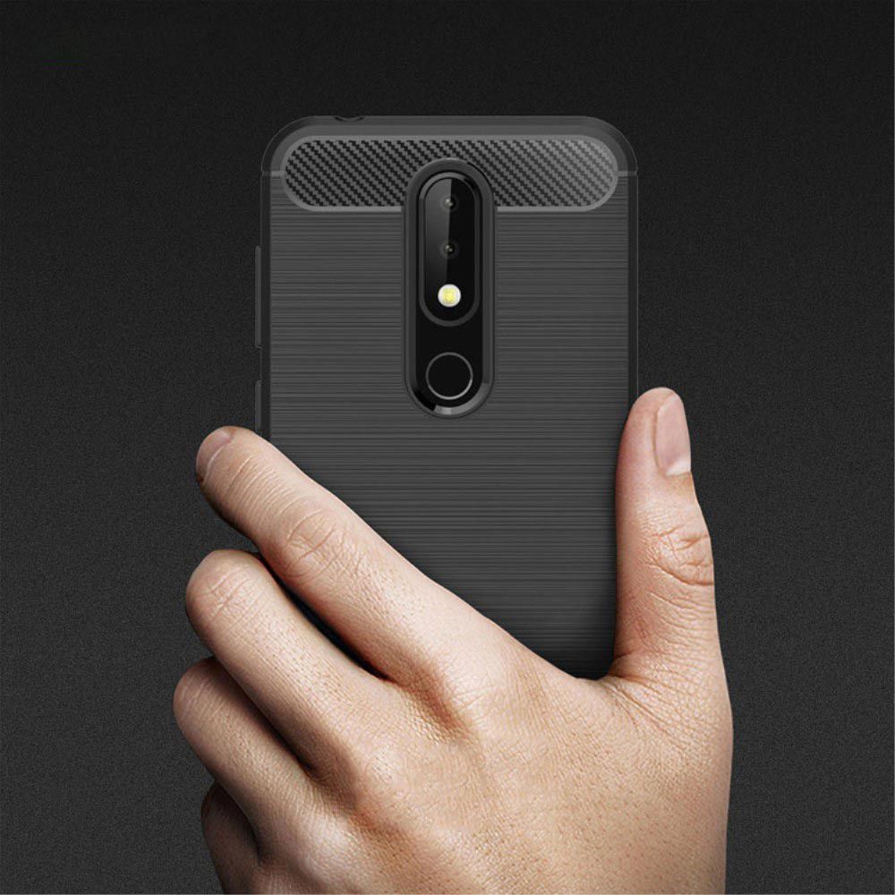 Nokia 6.1 Plus Geborsteld TPU Hoesje Blauw afbeelding 11
