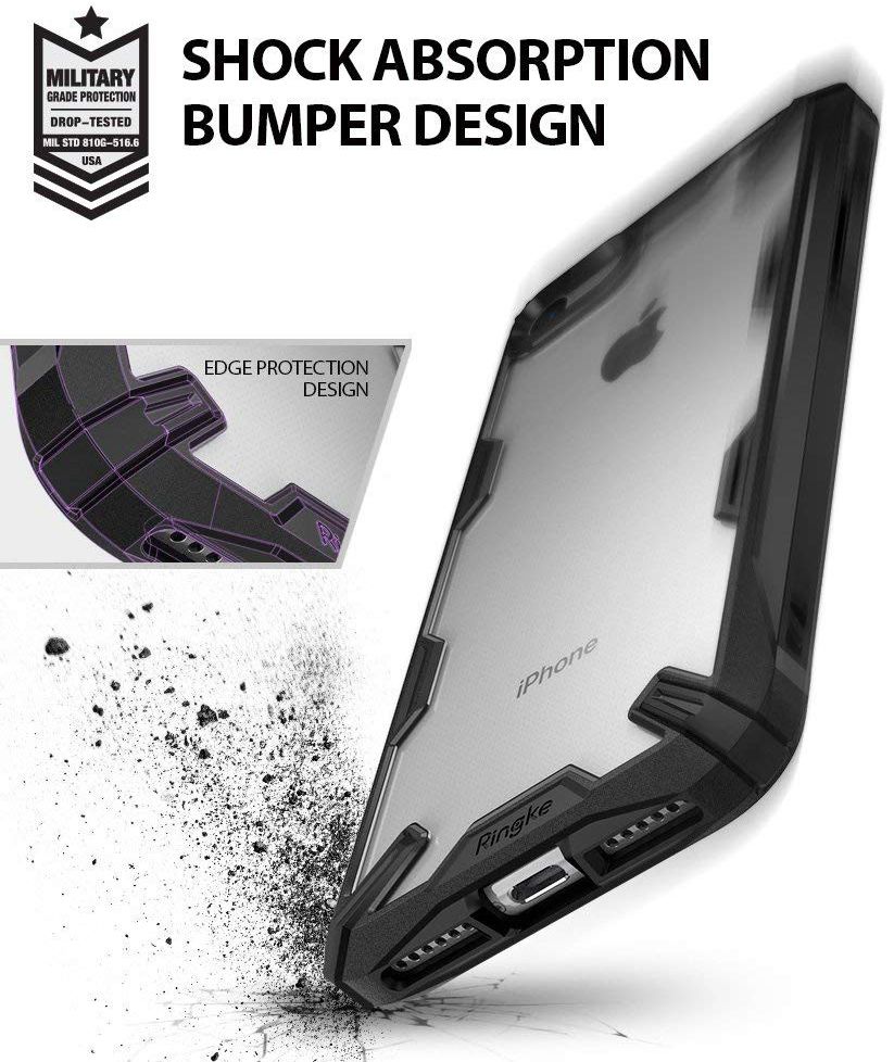 Ringke Fusion X Apple iPhone 7 / 8 Hoesje Doorzichtig Zwart afbeelding 2