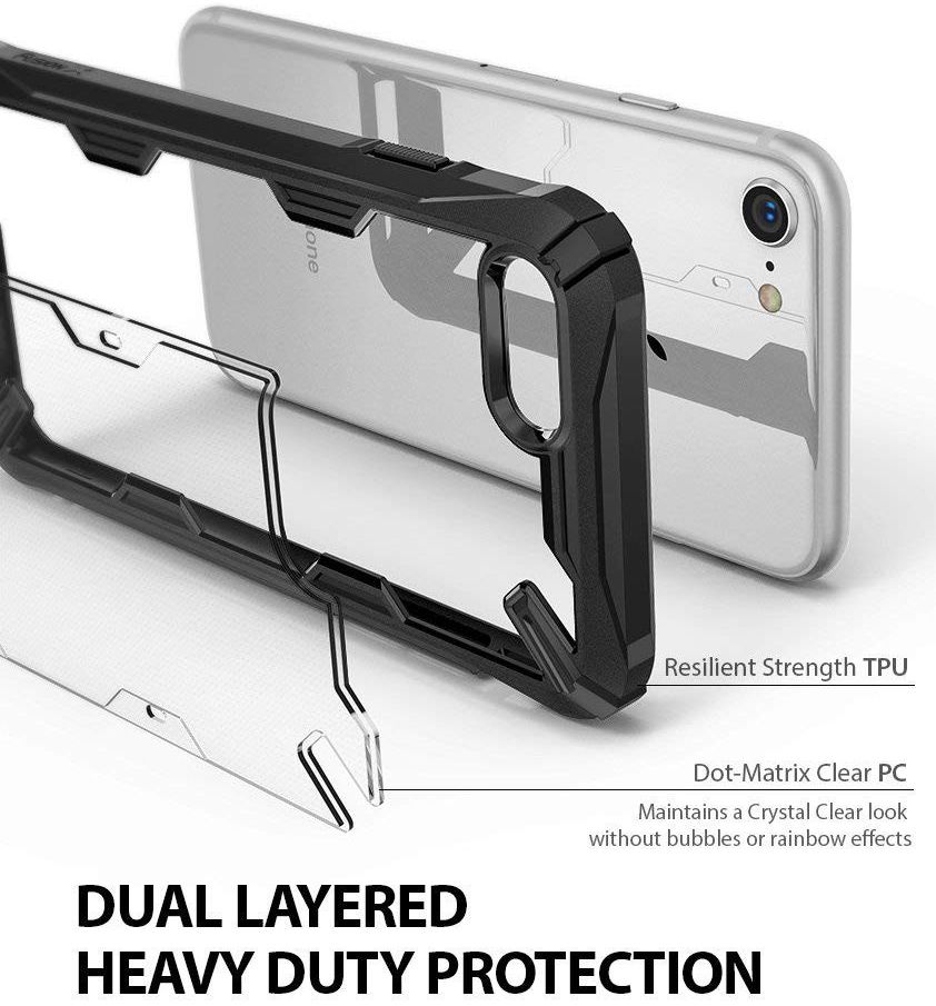 Ringke Fusion X Apple iPhone 7 / 8 Hoesje Doorzichtig Zwart afbeelding 3