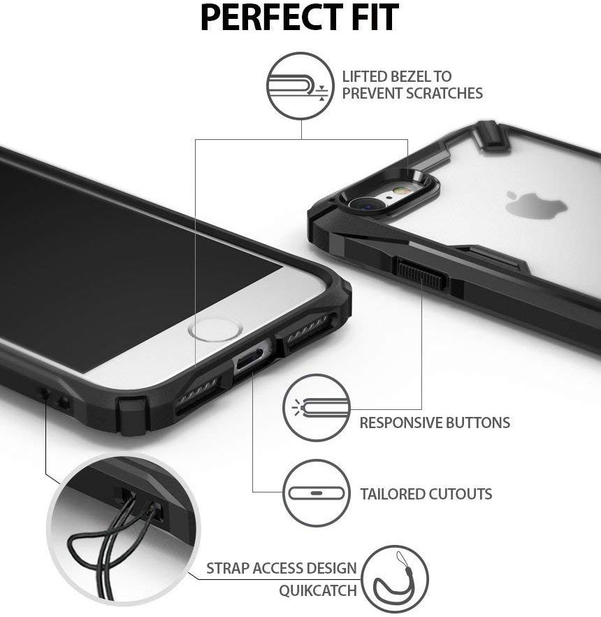 Ringke Fusion X Apple iPhone 7 / 8 Hoesje Doorzichtig Zwart afbeelding 7