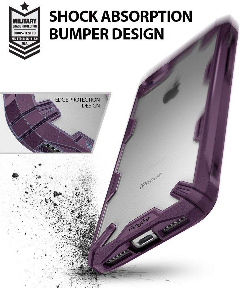Ringke Fusion X Apple iPhone 7 / 8 Hoesje Doorzichtig Paars afbeelding 2