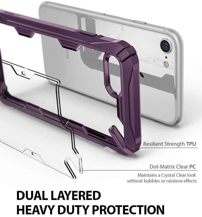 Ringke Fusion X Apple iPhone 7 / 8 Hoesje Doorzichtig Paars afbeelding 5