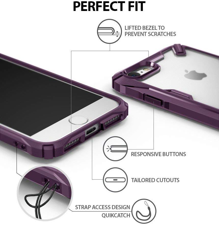 Ringke Fusion X Apple iPhone 7 / 8 Hoesje Doorzichtig Paars afbeelding 7