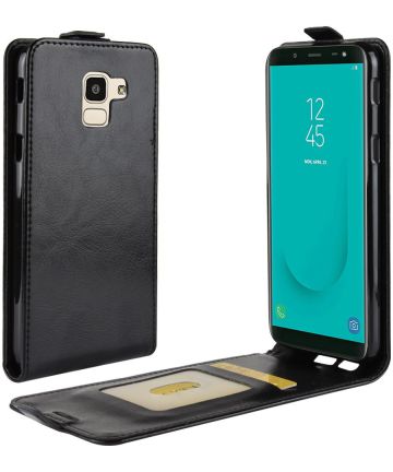 Samsung Galaxy J6 (2018) Verticaal Flip Hoesje Zwart Hoesjes