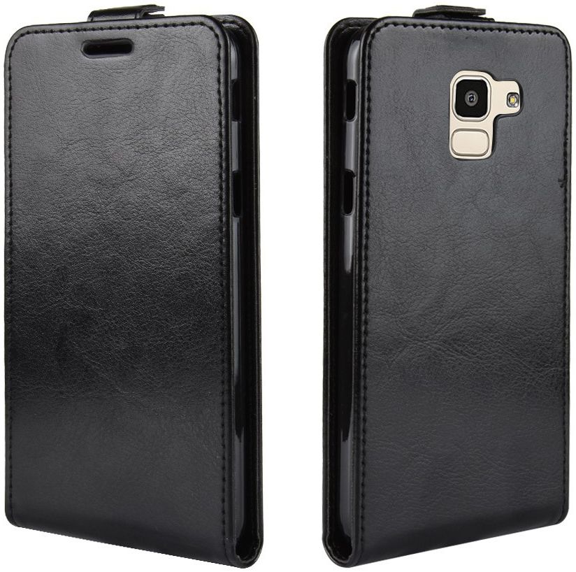 Samsung Galaxy J6 (2018) Verticaal Flip Hoesje Zwart afbeelding 2
