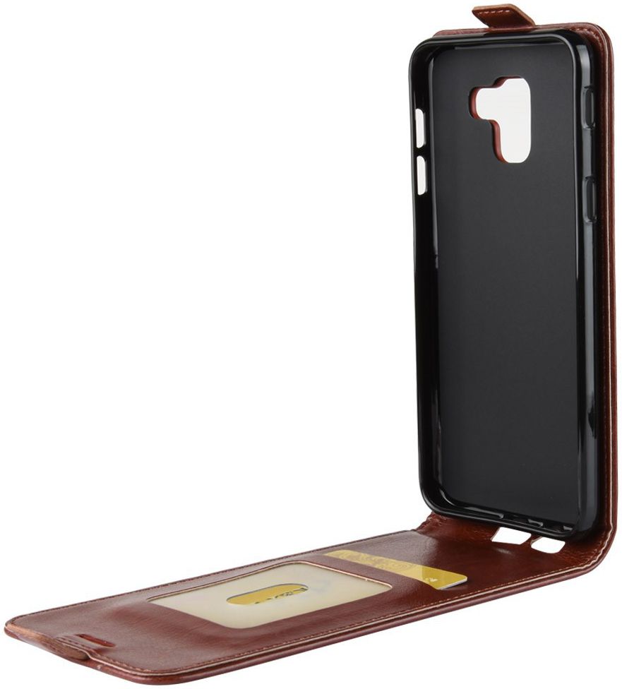 Samsung Galaxy J6 (2018) Verticaal Flip Hoesje Bruin afbeelding 8