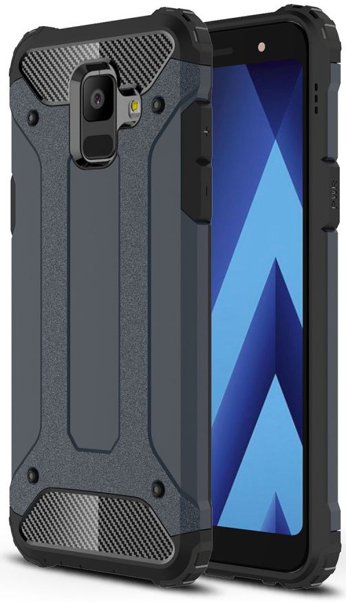 Samsung Galaxy A6 Hybride Hoesje Donker Blauw afbeelding 1