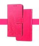 Huawei P20 Pro Portemonnee Hoesje met Bloem Print Roze