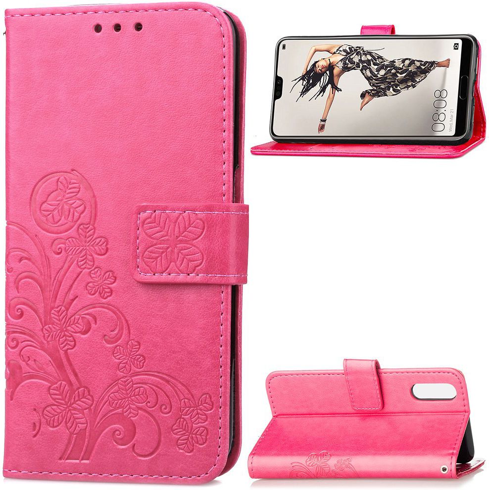 Huawei P20 Pro Portemonnee Hoesje met Bloem Print Roze afbeelding 16