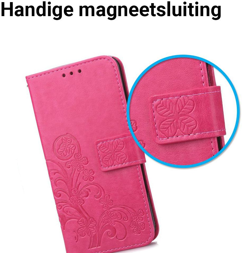 Huawei P20 Pro Portemonnee Hoesje met Bloem Print Roze afbeelding 4