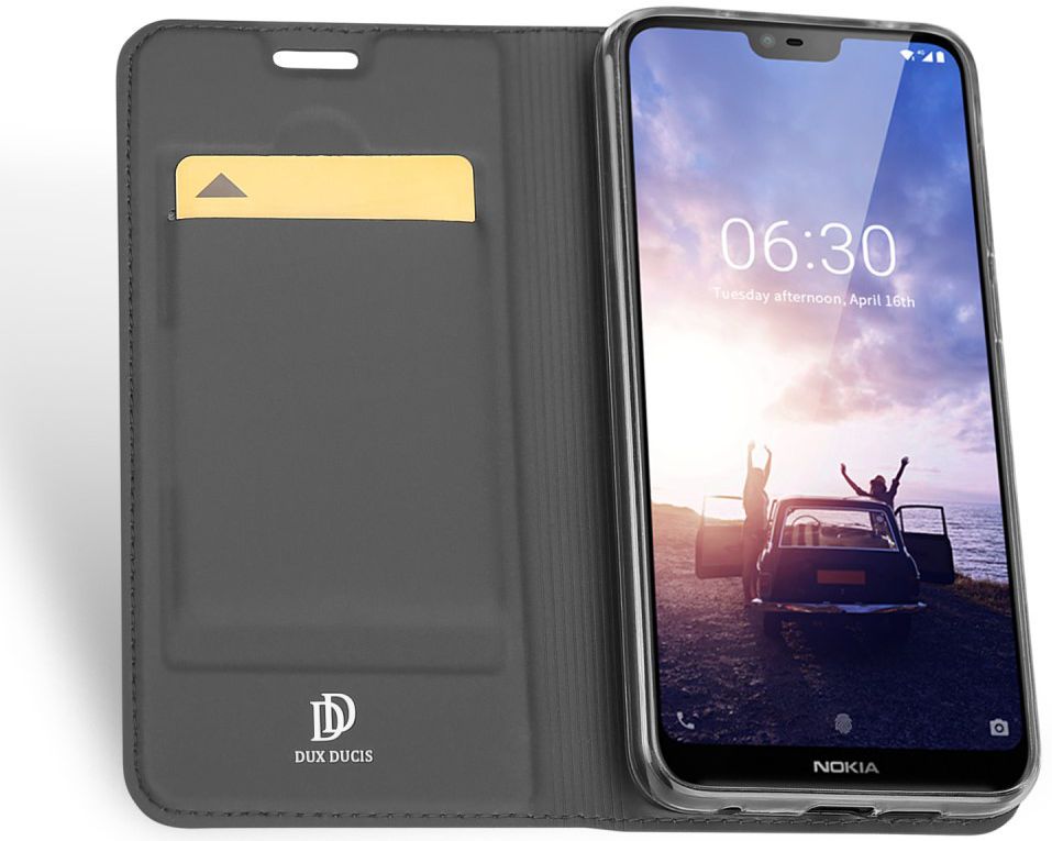 Dux Ducis Premium Book Case Nokia 6.1 Plus Hoesje Zwart afbeelding 2