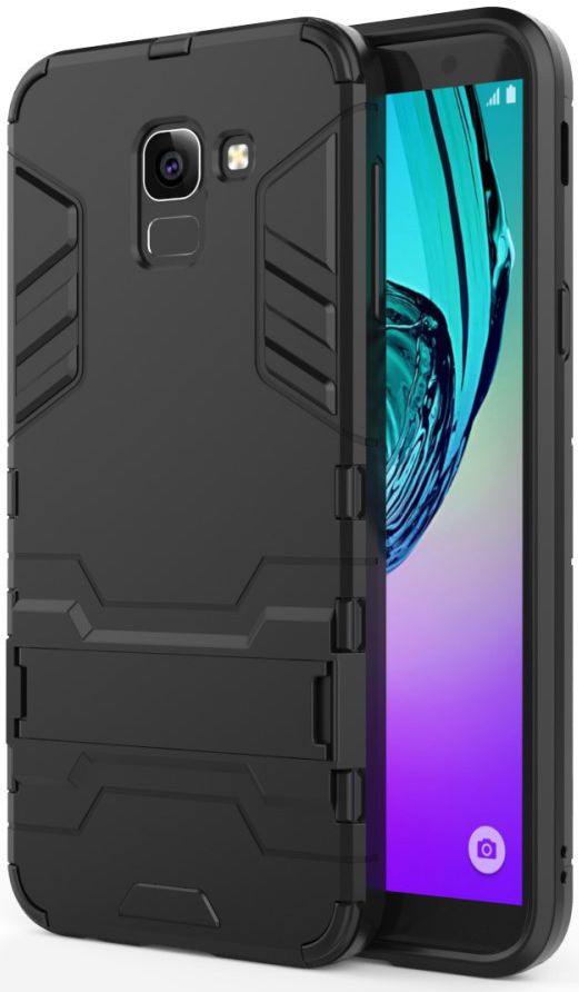 Samsung Galaxy J6 (2018) Hybride Stand Hoesje Zwart afbeelding 1