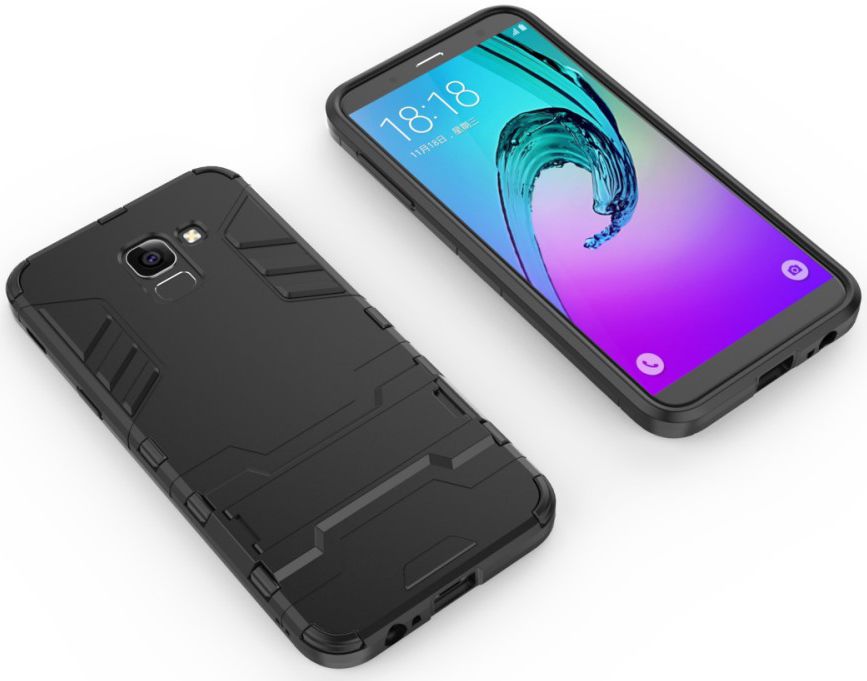 Samsung Galaxy J6 (2018) Hybride Stand Hoesje Zwart afbeelding 4