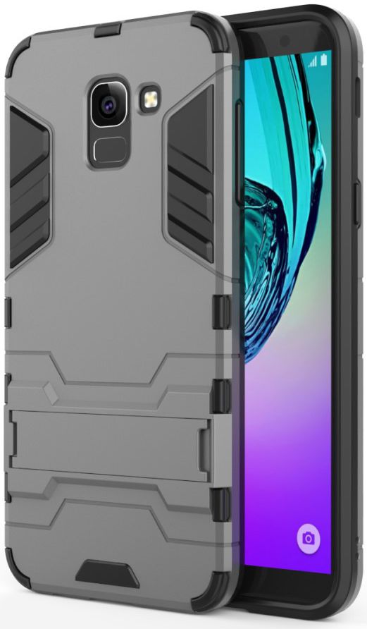 Samsung Galaxy J6 (2018) Hybride Stand Hoesje Grijs afbeelding 1