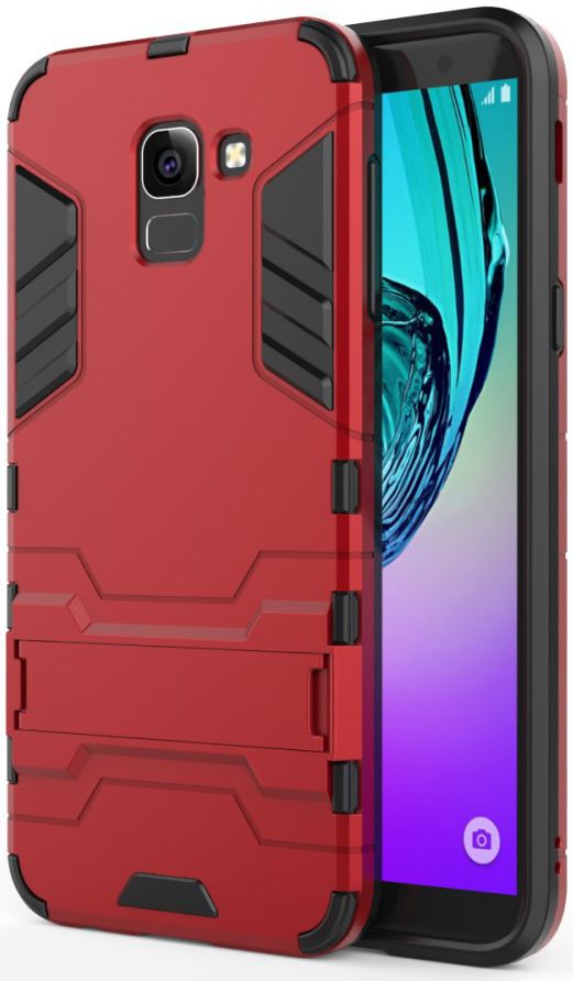 Samsung Galaxy J6 (2018) Hybride Stand Hoesje Rood afbeelding 1