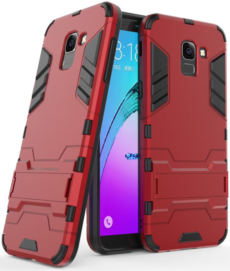 Samsung Galaxy J6 (2018) Hybride Stand Hoesje Rood afbeelding 3