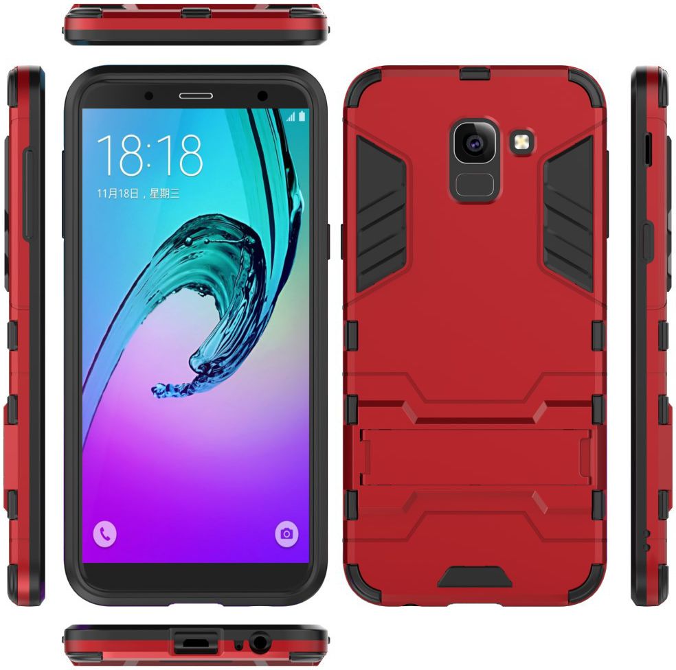 Samsung Galaxy J6 (2018) Hybride Stand Hoesje Rood afbeelding 4