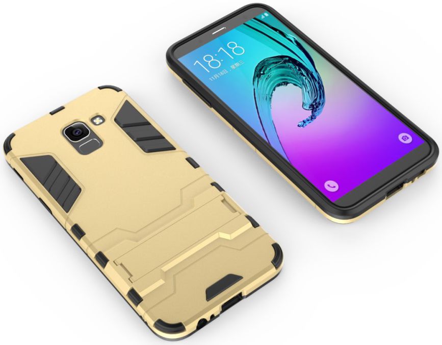 Samsung Galaxy J6 (2018) Hybride Stand Hoesje Goud afbeelding 2