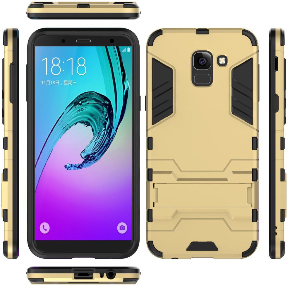 Samsung Galaxy J6 (2018) Hybride Stand Hoesje Goud afbeelding 3