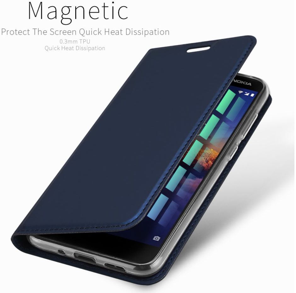 Dux Ducis Premium Book Case Nokia 3.1 Hoesje met Kaarthouder Blauw afbeelding 11