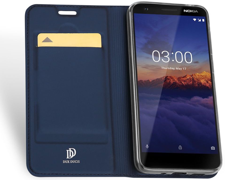 Dux Ducis Premium Book Case Nokia 3.1 Hoesje met Kaarthouder Blauw afbeelding 2
