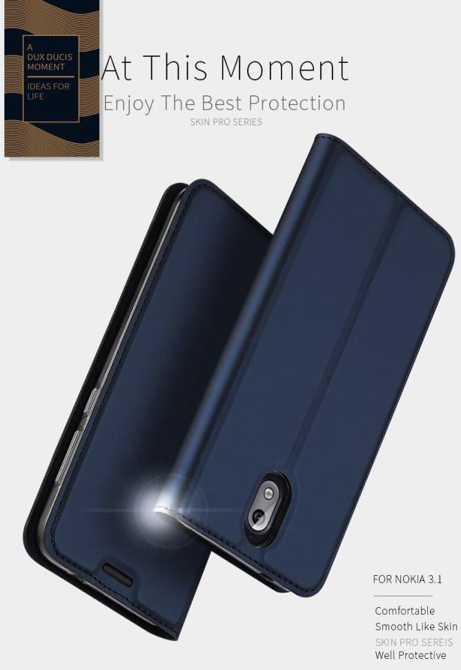 Dux Ducis Premium Book Case Nokia 3.1 Hoesje met Kaarthouder Blauw afbeelding 9