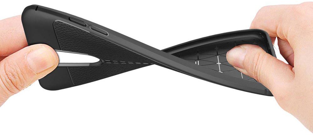 LG Q7 Hoesje met Leren Textuur Zwart afbeelding 10