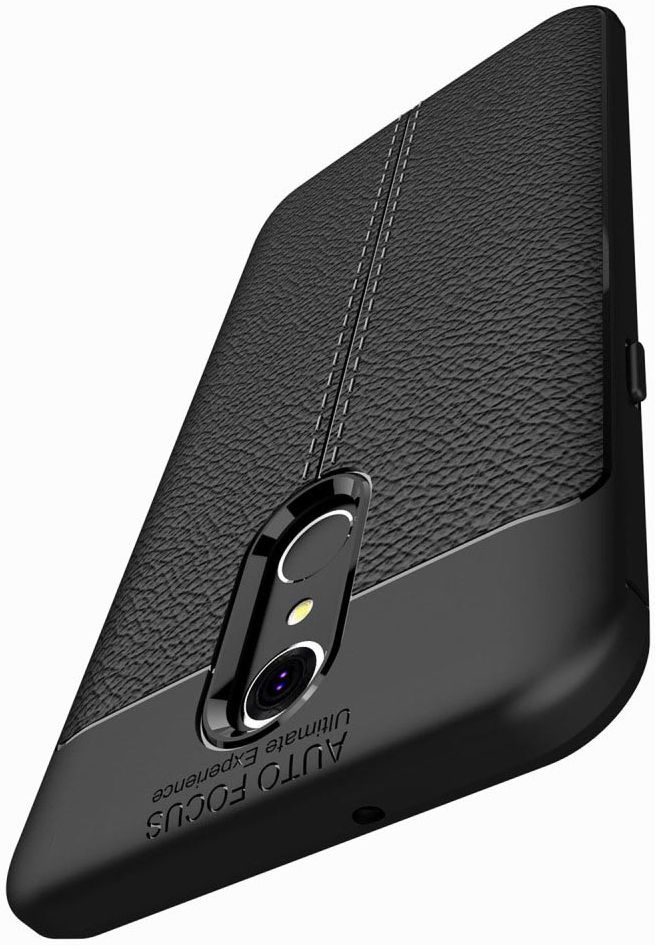 LG Q7 Hoesje met Leren Textuur Zwart afbeelding 11