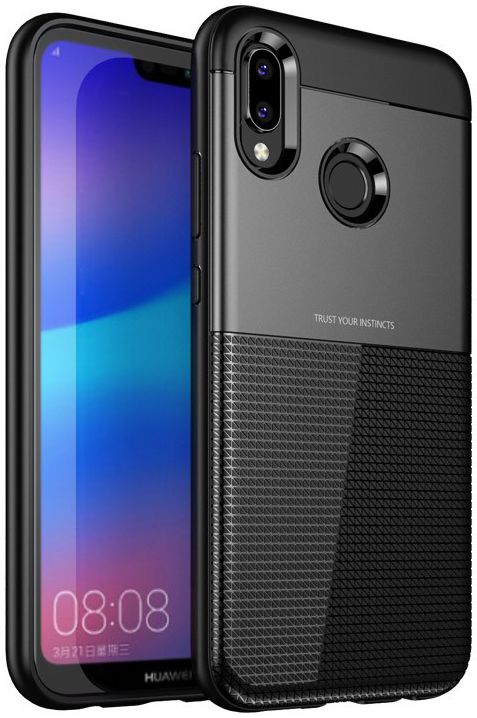 Huawei P20 Lite Schild TPU Hoesje Zwart afbeelding 1
