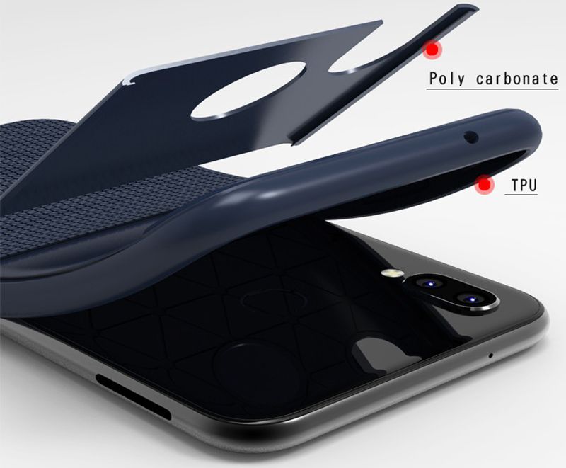 Huawei P20 Lite Schild TPU Hoesje Zwart afbeelding 3