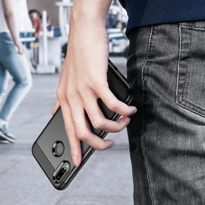 Huawei P20 Lite Schild TPU Hoesje Zwart afbeelding 5