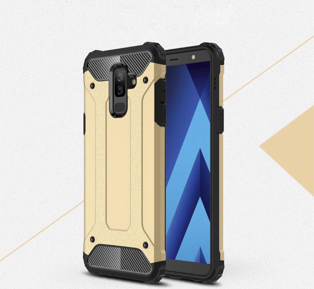 Samsung Galaxy A6 Plus Hybride Hoesje Goud afbeelding 2