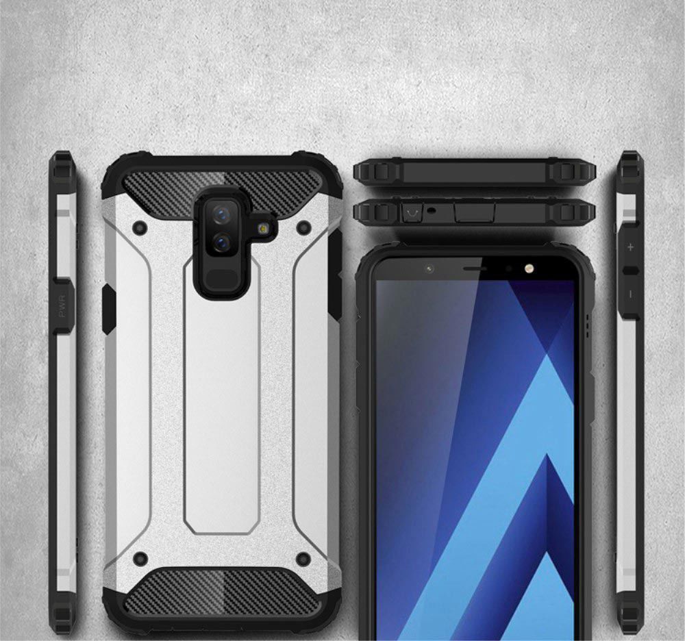 Samsung Galaxy A6 Plus Hybride Hoesje Blauw afbeelding 5