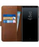 Rosso Deluxe Samsung Galaxy Note 9 Hoesje Echt Leer Book Case Bruin