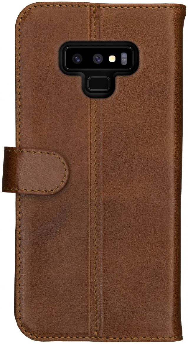 Rosso Deluxe Samsung Galaxy Note 9 Hoesje Echt Leer Book Case Bruin afbeelding 11